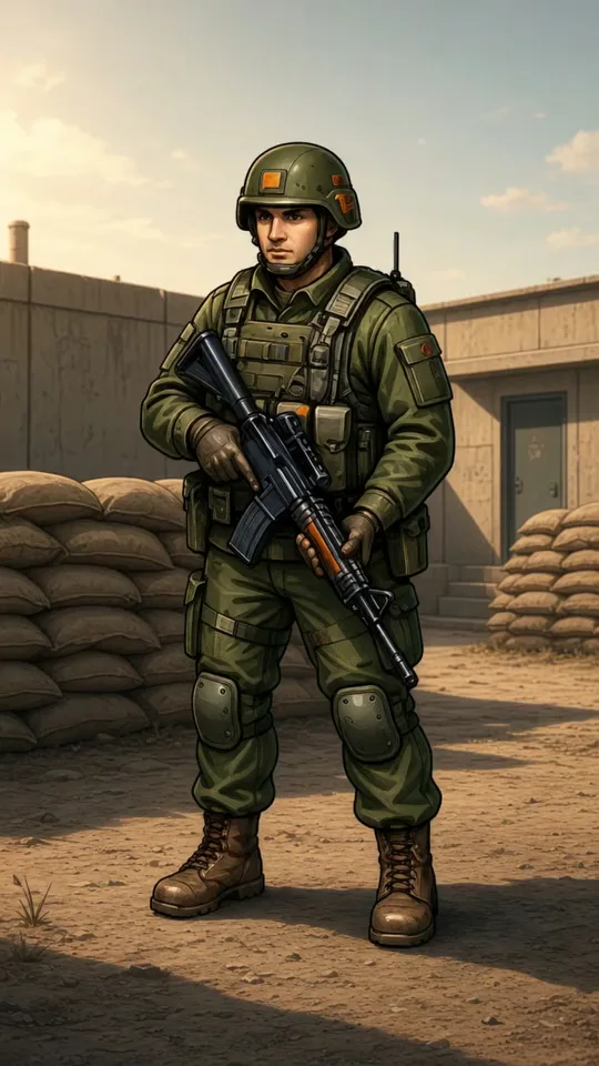 Infantry soldier in olive field gear carrying a rifle