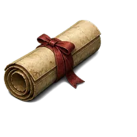 A War Bond scroll sealed with a red ribbon